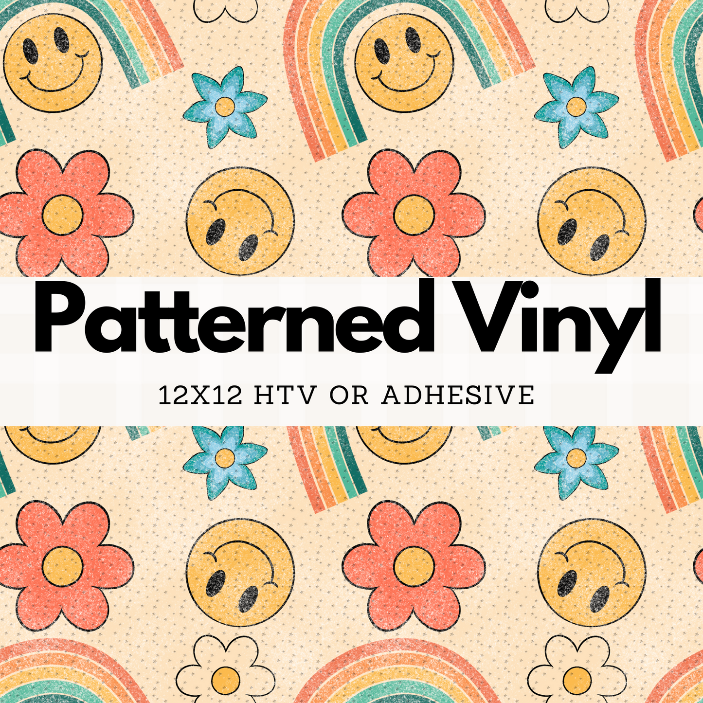 Happy Days Rainbow Patterned Vinyl 12X12 Sheet