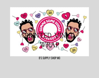 Gimme some Sugar B Bunny with hole | 24 oz Cold Cup | Venti Tumbler Decal | Printed Adhesive Vinyl Full Wrap