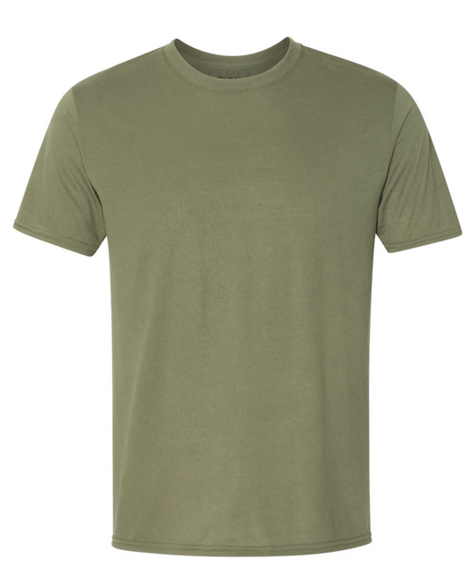 Gildan Performance 100% Polyester Military Green Unisex tee 42000 G420