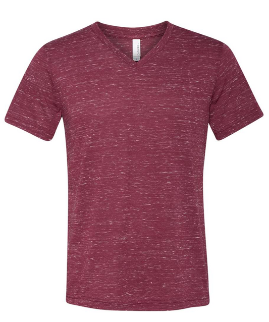 Maroon Marble V-Neck Bella Canvas blank unisex tee