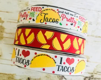 7/8" Taco USDR grosgrain ribbon red glitter