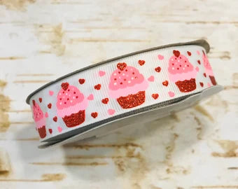 7/8” Glitter Valentine Cupcakes USDR