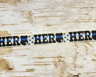7/8” Hero Royal Glitter on old lace USDR grosgrain ribbon