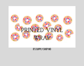 Sprinkled Donuts | 16 oz Libbey Glass | Beer Can Glass Decal | Printed Adhesive Vinyl Full Wrap