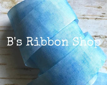 1.5" Light Wash Denim Heat Transfer USDR grosgrain ribbon