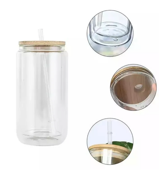 16 ounce sublimation snow globe libbey can glass
